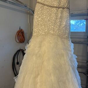 Martina Liana White and Silver Wedding Dress